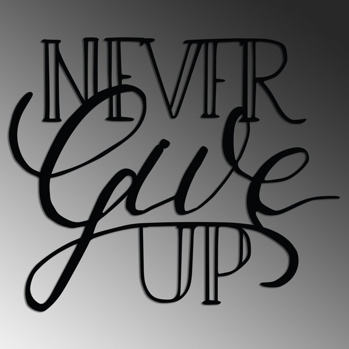 Wallity Never Give Up Escultura de Pared Negra Wallity Never Give Up Escultura de Pared Negra